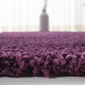 Safavieh August Luxurious Shag Area Rug - Sumptuous Softness & Modern Elegance For Your Cozy Living Space Purple 65% Polypropylene + 35% Jute Aug900w-214
