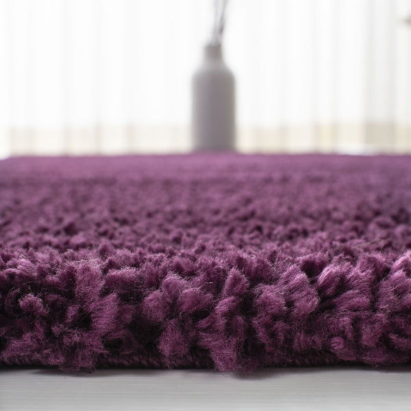 Safavieh August Luxurious Shag Area Rug - Sumptuous Softness & Modern Elegance For Your Cozy Living Space Purple 65% Polypropylene + 35% Jute Aug900w-214