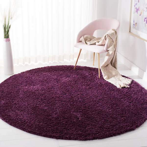 Safavieh August Luxurious Shag Area Rug - Sumptuous Softness & Modern Elegance For Your Cozy Living Space Purple 65% Polypropylene + 35% Jute Aug900w-214
