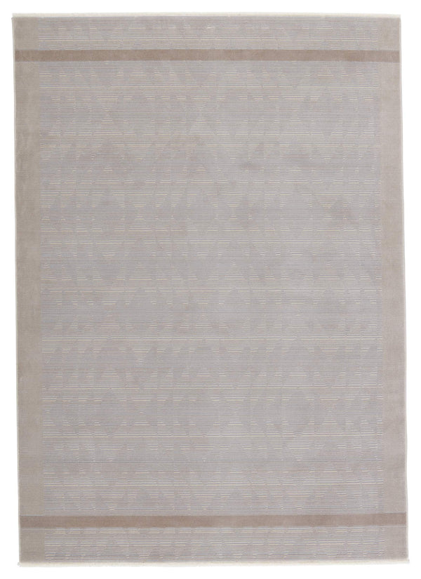 Jaipur Living Jaipur Living Linus Tribal Taupe Viscose Blend Rug with Carved High-low Pile Texture Taupe 5'X7'6" RUG151033
