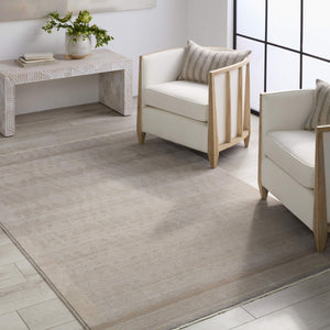 Jaipur Living Jaipur Living Linus Tribal Taupe Viscose Blend Rug with Carved High-low Pile Texture Taupe 5'X7'6" RUG151033