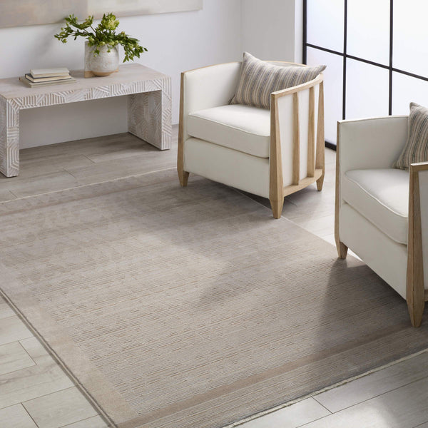 Jaipur Living Jaipur Living Linus Tribal Taupe Viscose Blend Rug with Carved High-low Pile Texture Taupe 5'X7'6" RUG151033