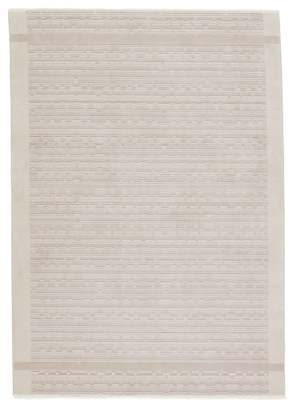 Jaipur Living Jaipur Living Linus Tribal Taupe Viscose Blend Rug with Carved High-low Pile Texture Cream 7'10"X10'10" RUG151038