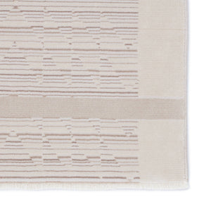 Jaipur Living Jaipur Living Linus Tribal Taupe Viscose Blend Rug with Carved High-low Pile Texture Cream 7'10"X10'10" RUG151038