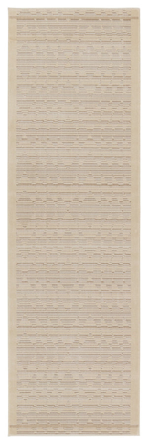 Jaipur Living Jaipur Living Linus Tribal Taupe Viscose Blend Rug with Carved High-low Pile Texture Cream 2'6"X8' Runner RUG151039