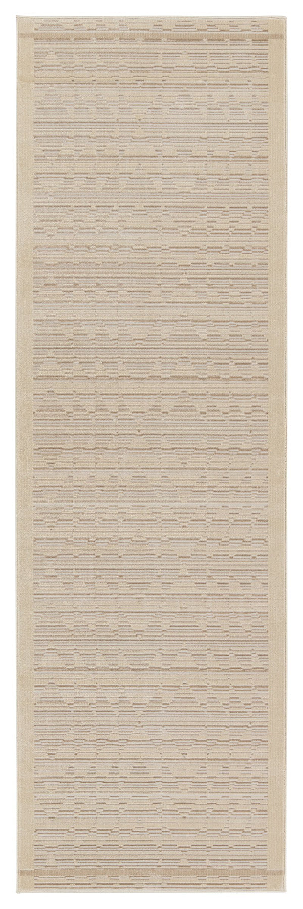 Jaipur Living Jaipur Living Linus Tribal Taupe Viscose Blend Rug with Carved High-low Pile Texture Cream 2'6"X8' Runner RUG151039