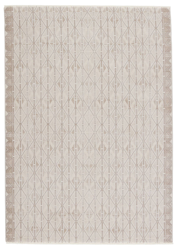 Jaipur Living Jaipur Living Ozias Tribal Trellis Power Loomed Viscose Blend Rug for Neutral Interiors 7'10"X10'10" RUG151042