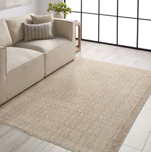 Jaipur Living Jaipur Living Ozias Tribal Trellis Power Loomed Viscose Blend Rug for Neutral Interiors 7'10"X10'10" RUG151042