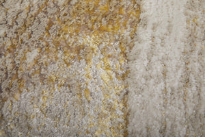 Feizy Rugs Aura Abstract Polypropylene Hallway Runner Rug with Warm Gold and Ivory Tones AUR39LLFIVYGLDI71