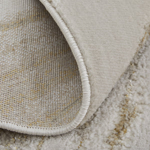 Feizy Rugs Aura Abstract Polypropylene Hallway Runner Rug with Warm Gold and Ivory Tones AUR39LLFIVYGLDI71