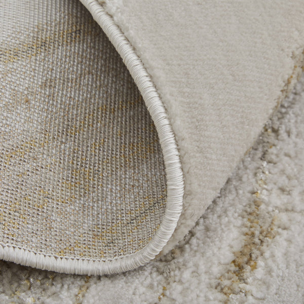 Feizy Rugs Aura Abstract Polypropylene Hallway Runner Rug with Warm Gold and Ivory Tones AUR39LLFIVYGLDI71