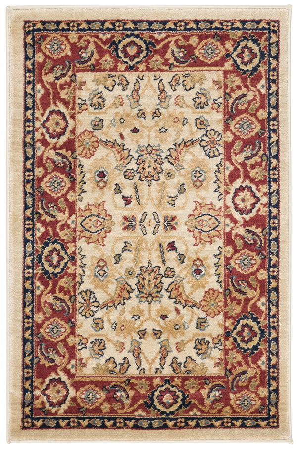 Safavieh Austin 2'-6" X 4' Exquisite Cream And Red Area Rug With Luxurious Botanical Design For Sophisticated Spaces Creme ,Red Polypropylene Aus1600-1140-24