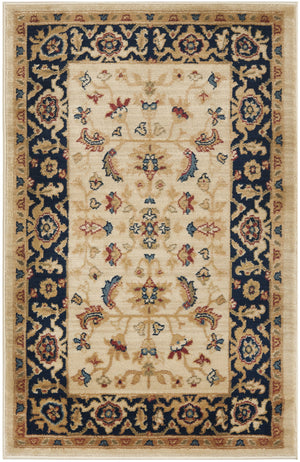 Safavieh Austin Power Loomed Accent Rug – Timeless Elegance With Traditional Patterns For Every Room Decor Cream ,Navy Polypropylene Aus1610-1170-24