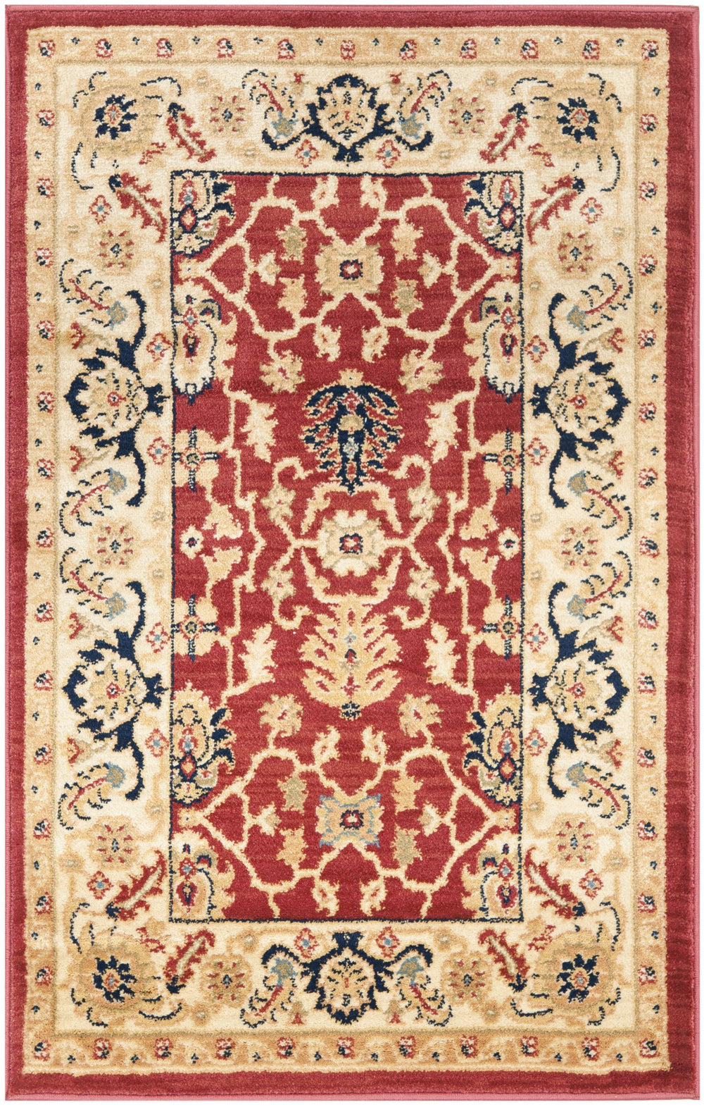 Safavieh Austin Exquisite Red & Creme Accent Area Rug - Turkish Craftsmanship, Luxurious Floral Design 2'6" X 4' Red ,Creme Polypropylene Aus1620-4011-24