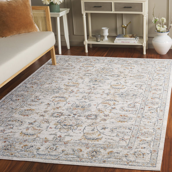 Safavieh Avalon Elegant Rectangle Area Rug With Timeless Floral Design In Ivory And Light Blue Hues Ivory ,Light Blue Polyester Ava220a-9