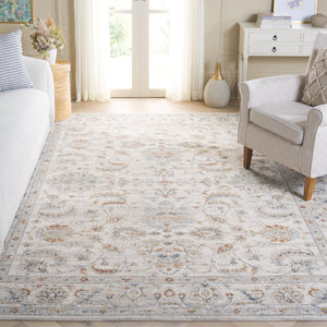 Safavieh Avalon Elegant Rectangle Area Rug With Timeless Floral Design In Ivory And Light Blue Hues Ivory ,Light Blue Polyester Ava220a-9