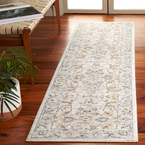 Safavieh Avalon Elegant Rectangle Area Rug With Timeless Floral Design In Ivory And Light Blue Hues Ivory ,Blue Gold Polyester Ava220b-5