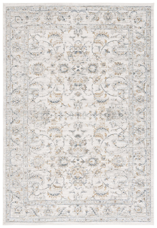 Safavieh Avalon Elegant Rectangle Area Rug With Timeless Floral Design In Ivory And Light Blue Hues Ivory ,Blue Gold Polyester Ava220b-5