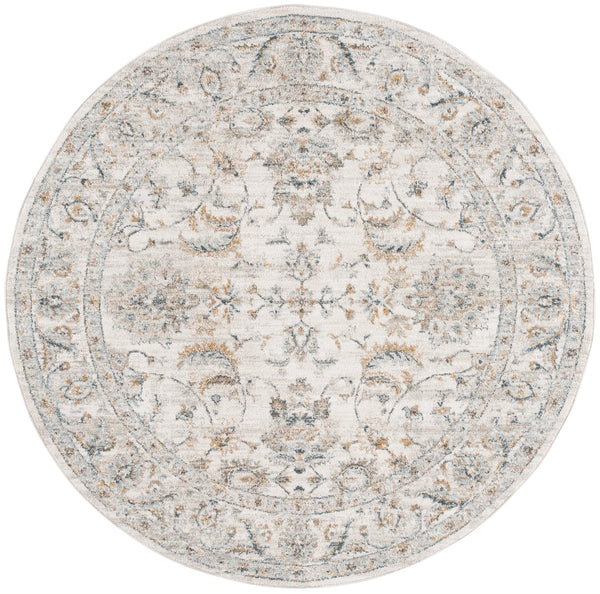Safavieh Avalon Elegant Rectangle Area Rug With Timeless Floral Design In Ivory And Light Blue Hues Ivory ,Blue Gold Polyester Ava220b-5
