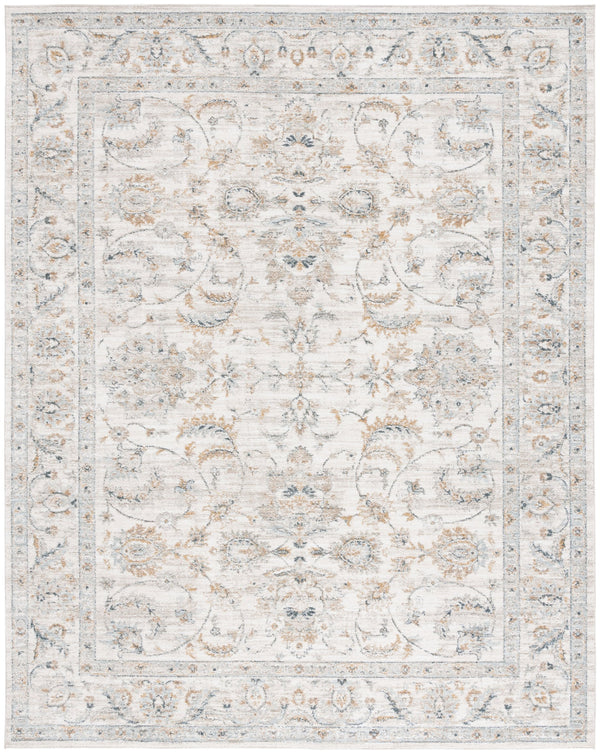 Safavieh Avalon Elegant Rectangle Area Rug With Timeless Floral Design In Ivory And Light Blue Hues Ivory ,Blue Gold Polyester Ava220b-5