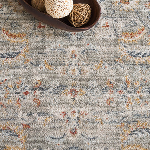 Safavieh Avalon Elegant Rectangle Area Rug With Timeless Floral Design In Ivory And Light Blue Hues Grey ,Light Blue Polyester Ava220f-5