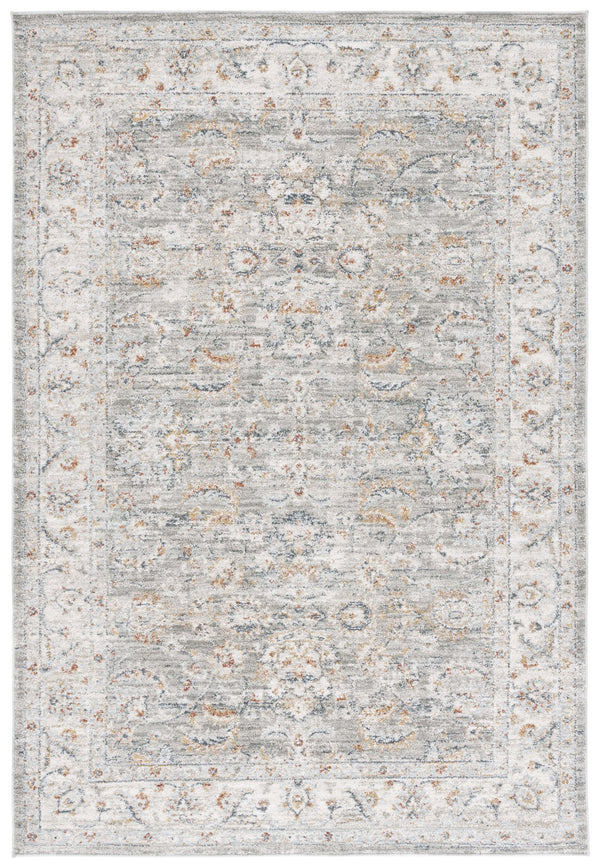 Safavieh Avalon Elegant Rectangle Area Rug With Timeless Floral Design In Ivory And Light Blue Hues Grey ,Light Blue Polyester Ava220f-5