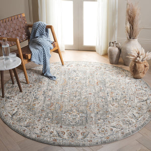 Safavieh Avalon Elegant Rectangle Area Rug With Timeless Floral Design In Ivory And Light Blue Hues Grey ,Light Blue Polyester Ava220f-5