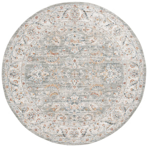 Safavieh Avalon Elegant Rectangle Area Rug With Timeless Floral Design In Ivory And Light Blue Hues Grey ,Light Blue Polyester Ava220f-5