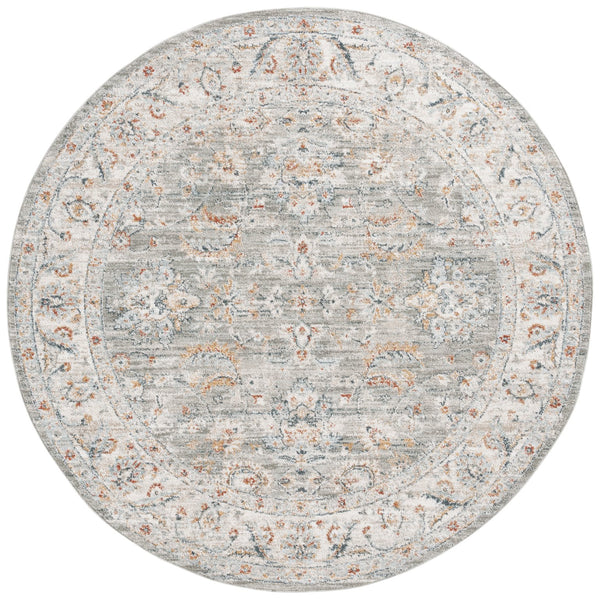 Safavieh Avalon Elegant Rectangle Area Rug With Timeless Floral Design In Ivory And Light Blue Hues Grey ,Light Blue Polyester Ava220f-5