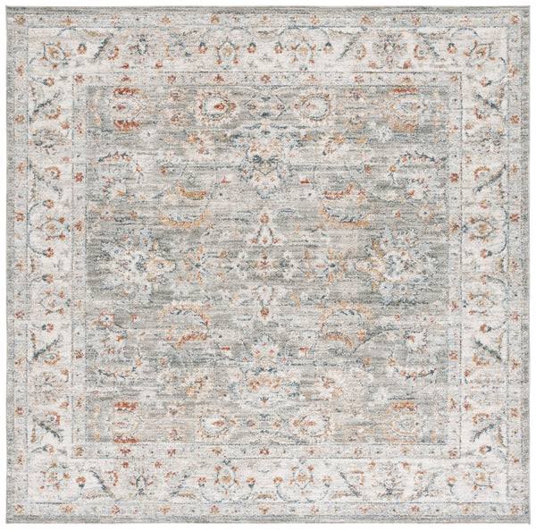 Safavieh Avalon Elegant Rectangle Area Rug With Timeless Floral Design In Ivory And Light Blue Hues Grey ,Light Blue Polyester Ava220f-5