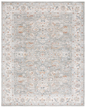 Safavieh Avalon Elegant Rectangle Area Rug With Timeless Floral Design In Ivory And Light Blue Hues Grey ,Light Blue Polyester Ava220f-5