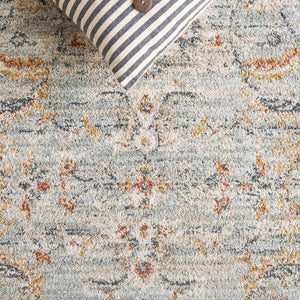 Safavieh Avalon Elegant Rectangle Area Rug With Timeless Floral Design In Ivory And Light Blue Hues Light Blue ,Ivory Polyester Ava220k-8