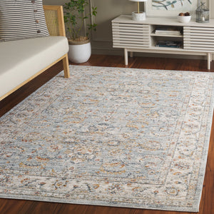 Safavieh Avalon Elegant Rectangle Area Rug With Timeless Floral Design In Ivory And Light Blue Hues Light Blue ,Ivory Polyester Ava220k-8