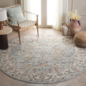 Safavieh Avalon Elegant Rectangle Area Rug With Timeless Floral Design In Ivory And Light Blue Hues Light Blue ,Ivory Polyester Ava220k-8