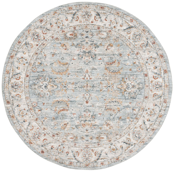Safavieh Avalon Elegant Rectangle Area Rug With Timeless Floral Design In Ivory And Light Blue Hues Light Blue ,Ivory Polyester Ava220k-8