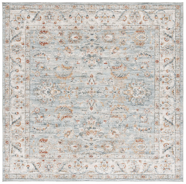 Safavieh Avalon Elegant Rectangle Area Rug With Timeless Floral Design In Ivory And Light Blue Hues Light Blue ,Ivory Polyester Ava220k-8
