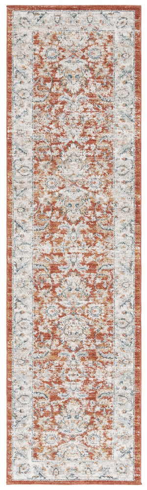 Safavieh Avalon Elegant Rectangle Area Rug With Timeless Floral Design In Ivory And Light Blue Hues Rust ,Ivory Polyester Ava220p-7sq
