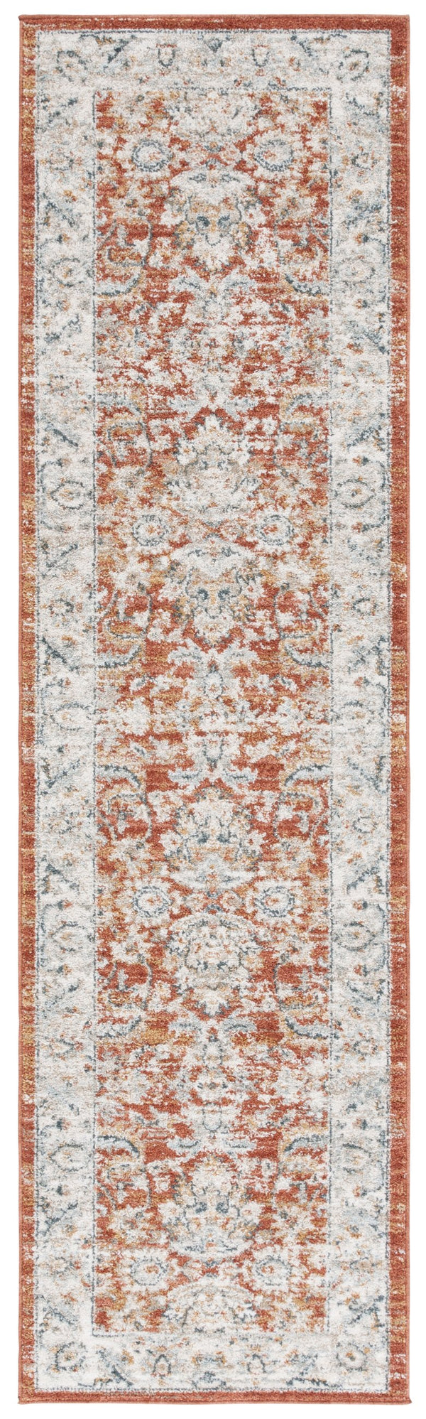 Safavieh Avalon Elegant Rectangle Area Rug With Timeless Floral Design In Ivory And Light Blue Hues Rust ,Ivory Polyester Ava220p-7sq