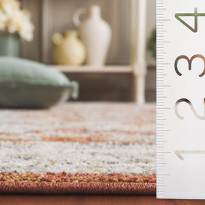 Safavieh Avalon Elegant Rectangle Area Rug With Timeless Floral Design In Ivory And Light Blue Hues Rust ,Ivory Polyester Ava220p-7sq