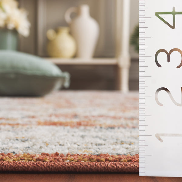 Safavieh Avalon Elegant Rectangle Area Rug With Timeless Floral Design In Ivory And Light Blue Hues Rust ,Ivory Polyester Ava220p-7sq