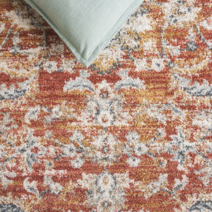 Safavieh Avalon Elegant Rectangle Area Rug With Timeless Floral Design In Ivory And Light Blue Hues Rust ,Ivory Polyester Ava220p-7sq