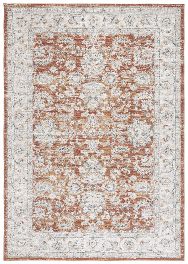 Safavieh Avalon Elegant Rectangle Area Rug With Timeless Floral Design In Ivory And Light Blue Hues Rust ,Ivory Polyester Ava220p-7sq