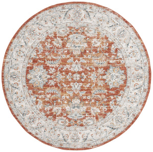 Safavieh Avalon Elegant Rectangle Area Rug With Timeless Floral Design In Ivory And Light Blue Hues Rust ,Ivory Polyester Ava220p-7sq