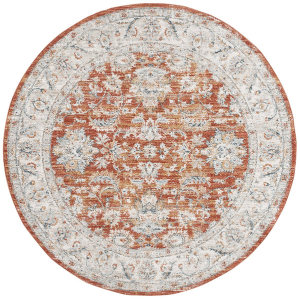 Safavieh Avalon Elegant Rectangle Area Rug With Timeless Floral Design In Ivory And Light Blue Hues Rust ,Ivory Polyester Ava220p-7sq