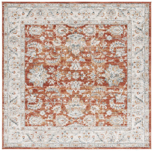 Safavieh Avalon Elegant Rectangle Area Rug With Timeless Floral Design In Ivory And Light Blue Hues Rust ,Ivory Polyester Ava220p-7sq