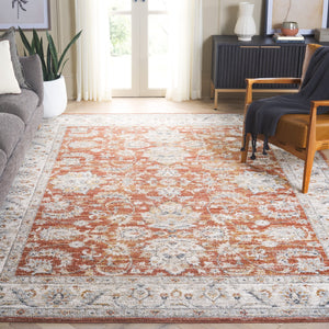 Safavieh Avalon Elegant Rectangle Area Rug With Timeless Floral Design In Ivory And Light Blue Hues Rust ,Ivory Polyester Ava220p-7sq