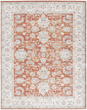 Safavieh Avalon Elegant Rectangle Area Rug With Timeless Floral Design In Ivory And Light Blue Hues Rust ,Ivory Polyester Ava220p-7sq
