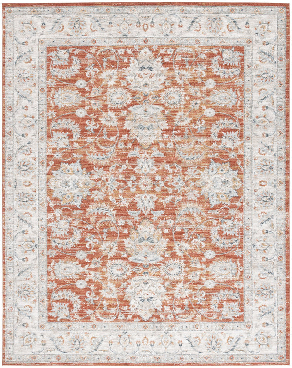 Safavieh Avalon Elegant Rectangle Area Rug With Timeless Floral Design In Ivory And Light Blue Hues Rust ,Ivory Polyester Ava220p-7sq