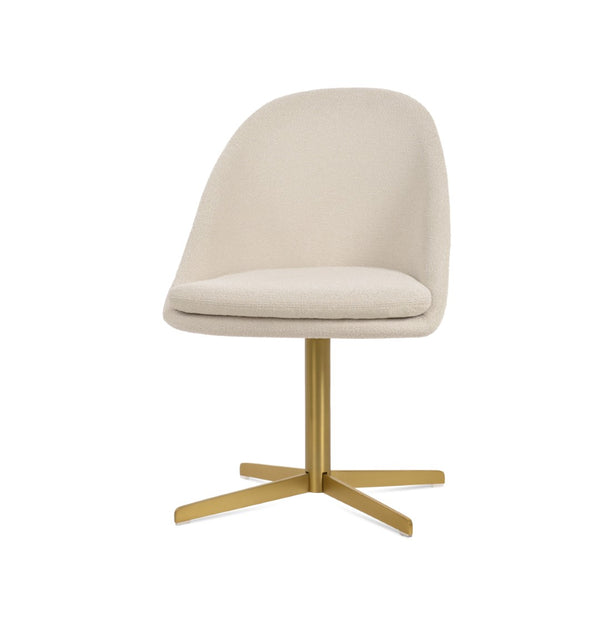 Soho Concept Avanos 4 Star Chair: Elegant Dining Chair In Boucle, Velvet, Or Nubuck Fabrics With 10-year Guarantee Brass,White  Soho-concept-dining-chair-00848