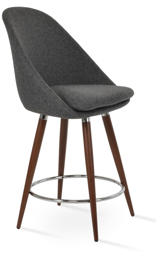 Soho Concept Avanos Ana Stools - Stylish Bar & Counter Height Seating With Camira Wool Fabric, 10-year Guarantee Dark Grey  Soho-concept-dining-chair-10527